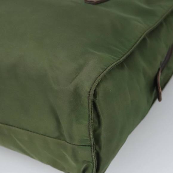 PRADA Shoulder Bag Nylon Leather Khaki Brown Silver Auth bs20160 - Picture 14 of 16